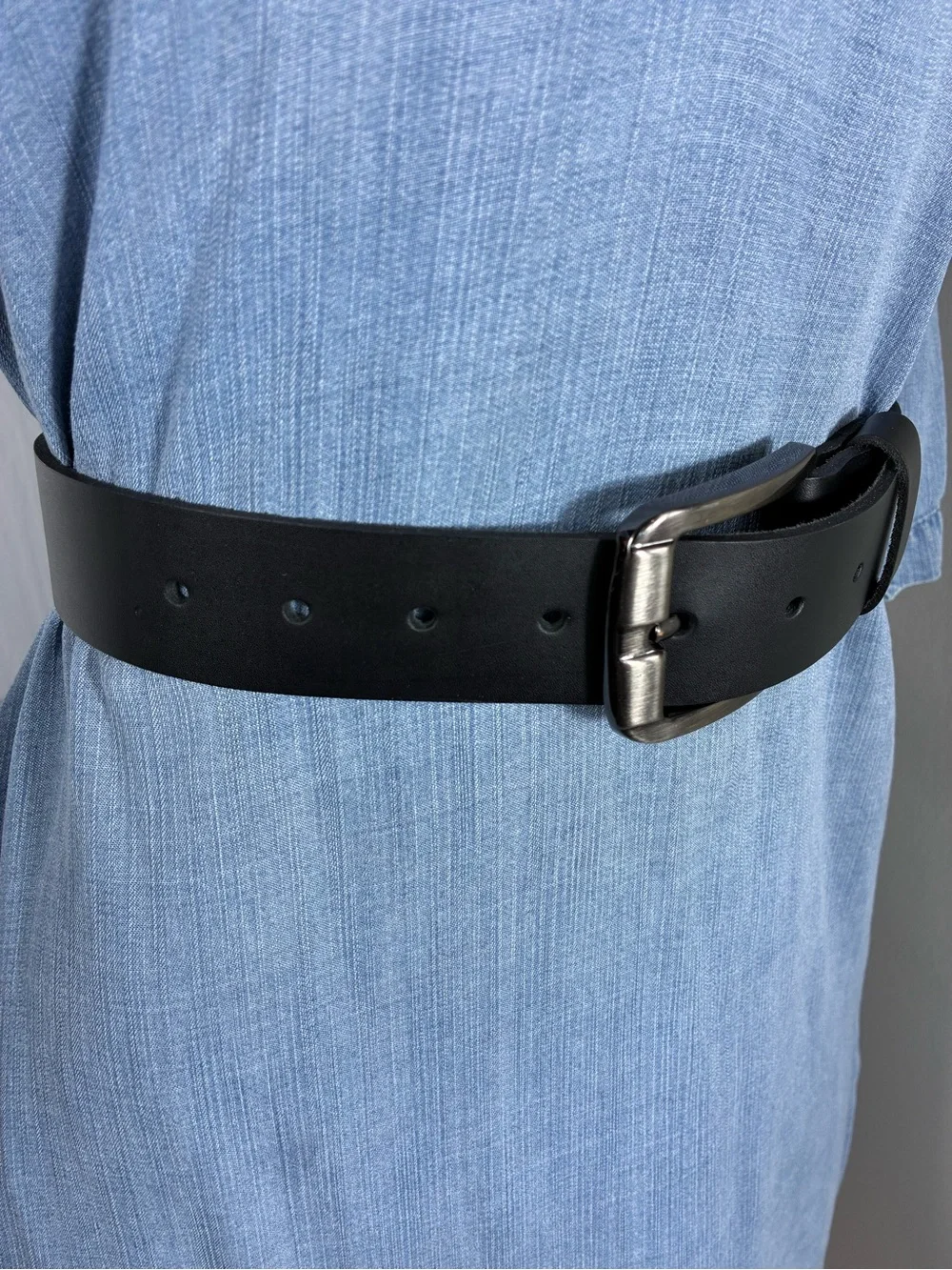 Mens belt Sz 36 Classic Black leather office school casual